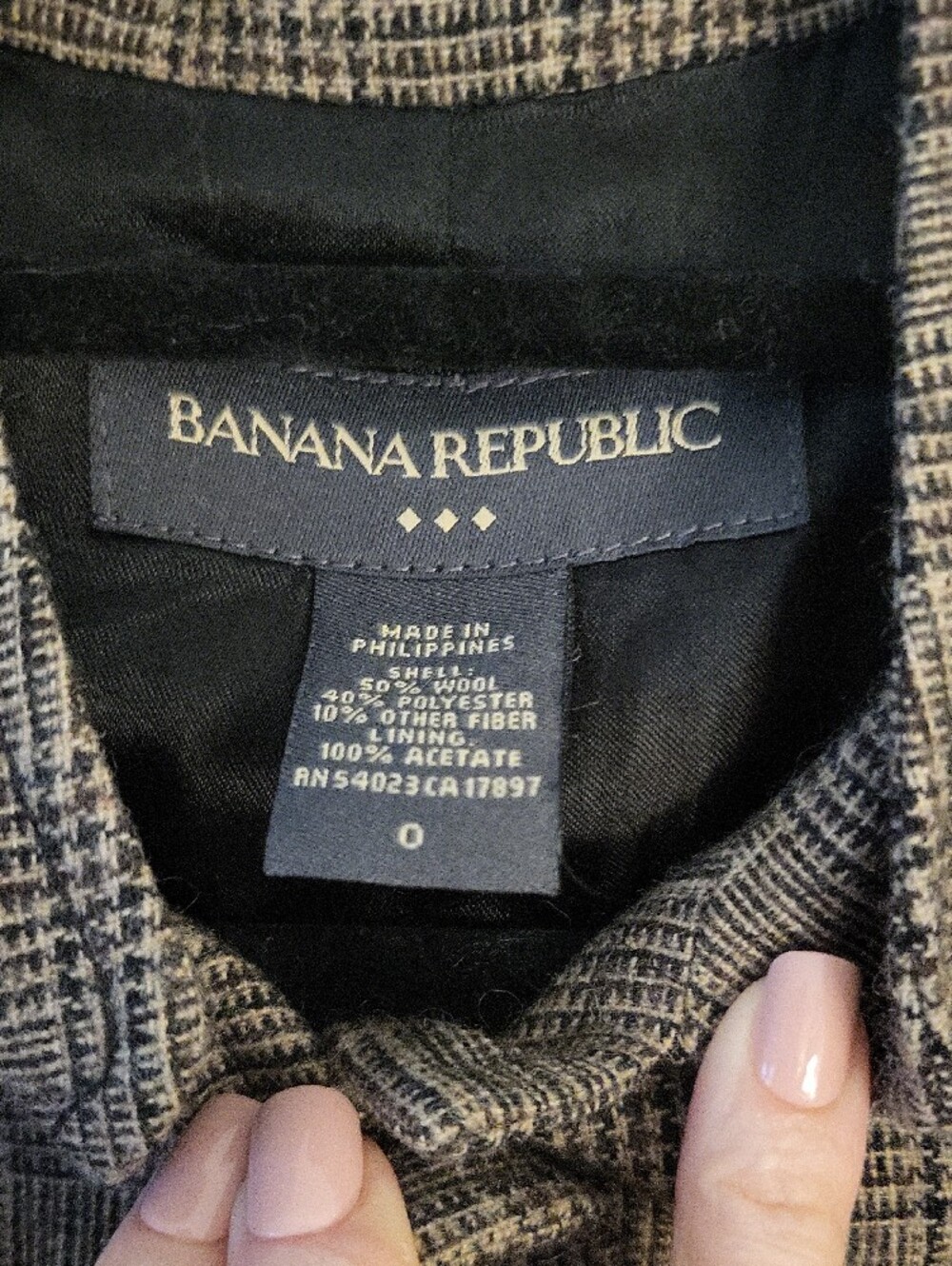 Banana Republic Brown Plaid Button-Front Blazer - Picture 3 of 10